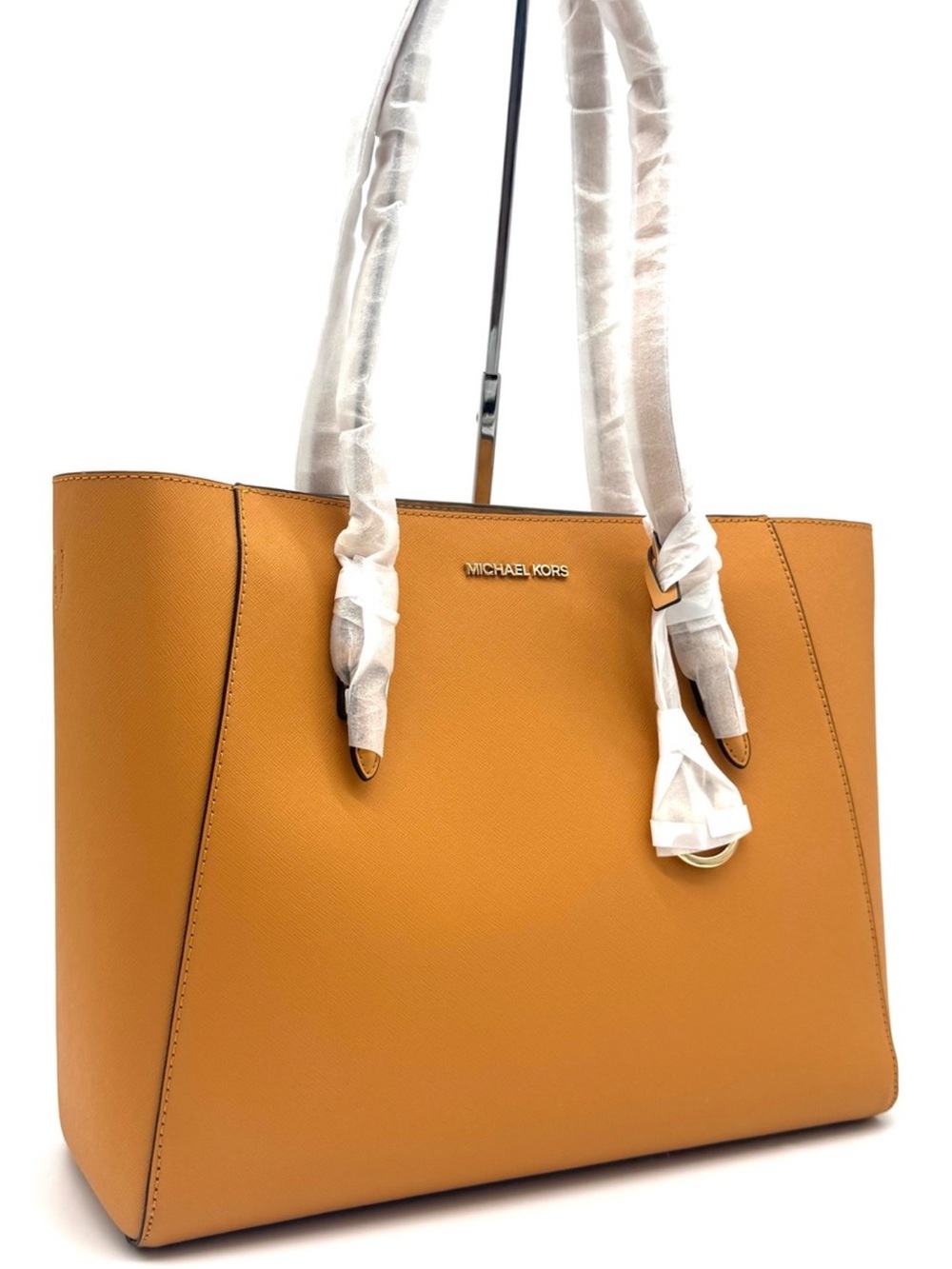 Michael Kors Charlotte LG Tote Bag 3 IN 1 Leather Shoulder Bag Cider - Picture 1 of 10
